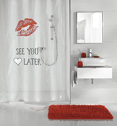 Kleine Wolke 5220462305 Duschvorhang See You, 180 x 200 cm, rot