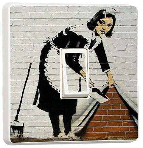 stika.co Banksy Maid - Calcomanías de vinilo para interruptor de luz, diseño de graffiti, para decoración del hogar, accesorios de interruptor fáciles de aplicar