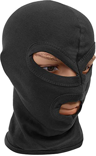 normani Balaclava Sturmhaube Sturmmaske, 3-Loch, dünn, schwarz, 100% Baumwolle