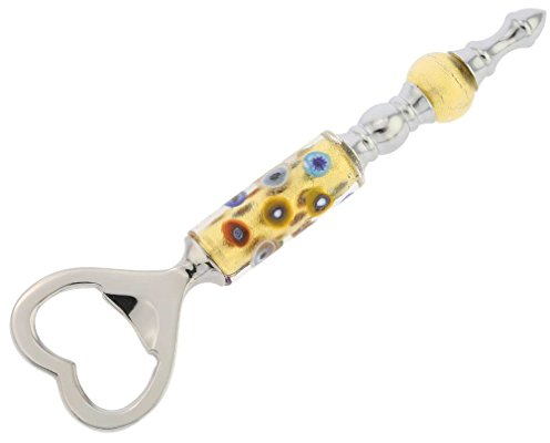 Apribottiglie in Vetro di Murano Italiano - Oro Millefiori