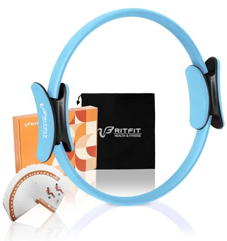 RitFit Pilates-Ring – Premium Power Resistance Ganzkörper-Fitnesskreis – mit Bonus eBook (Blau)