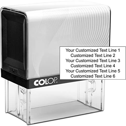 COLOP Extra Large Size Self Inking Custom Text Stamp - Choose from Many Fonts & 15 Ink Colors