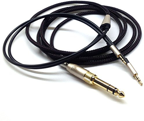 Cavo audio di ricambio compatibile con Hifiman HE400S, HE-400I, HE-400i (versione con connettore doppio 2,5 mm), HE560, HE-350, HE1000 per cuffie 3,5 mm / 6,35 mm a doppio jack maschio da 2,5 mm