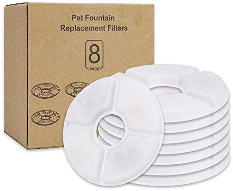 ISIYINER Trinkbrunnen Filters Katzen Hunde Cat Fountain Filter mit Harz Aktivkohle für Automatischen Wasserbrunnen Blumenwasserspender 8 Stück