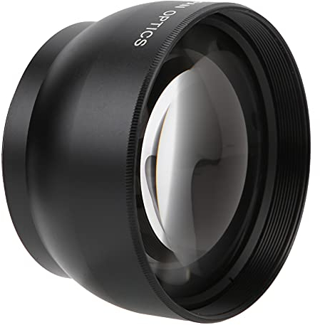 Topiky Teleobjektiv, 49 Mm HD-Teleobjektiv mit 2facher Vergrößerung, Telekonverter-Objektiv aus Aluminiumlegierung für 49-mm-Kameraobjektiv und 62-mm-Filter