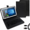 NAUCI Tablet Hülle kompatibel mit Nokia T21 T20 Tasche Tastatur Bluetooth Keyboard QWERTZ Schutzhülle Cover Standfunktion Schutz Case, Farben:Schwarz
