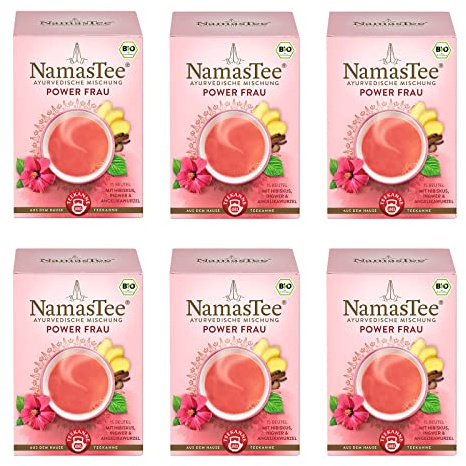 Teekanne NamasTee POWERFRAU 6er Pack (6x15 Teebeutel, 162g) - Tee nach ayurvedischer Art