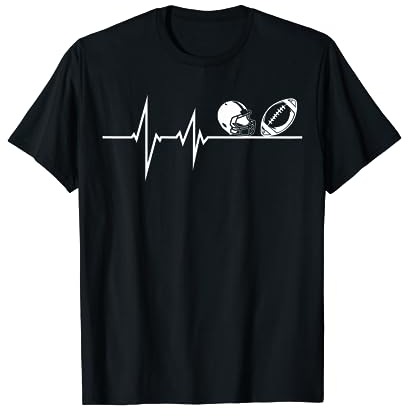 Herzschlag American Football Zubehör als American Football T-Shirt