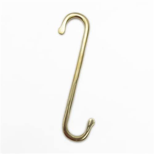 Castelion® Large Brass Butchers Style Meat Hook | Strong S Shaped Hook Perfect for Wood Beams Or Rails | Brass Home Decor | Made in The UK | 160mm x 23mm