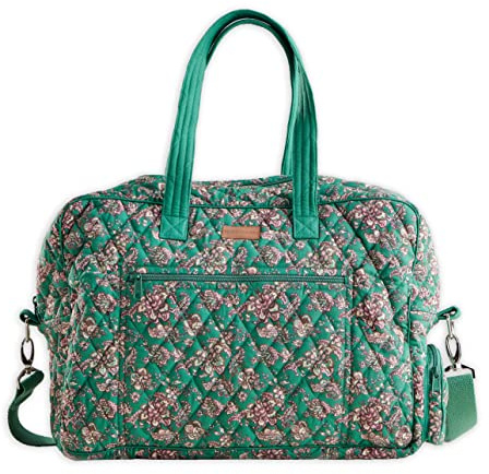 Maison d' Hermine 100% Baumwolle Gesteppt Reise Duffel Wochenende Tasche Übernachtung Gepäck Weekender Gym Bag Für Männer Frauen Geschäftsreisende Familienausflug, Surya - Grün, 17.9 x 7 x 12.6