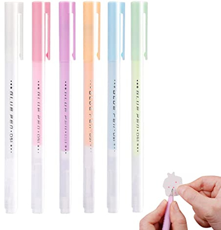 6PCS Schnelltrocknender Klebestift für Sammelalbum Scrapbook, Selbstklebender Flüssiger Stift für Hause Schule Büro