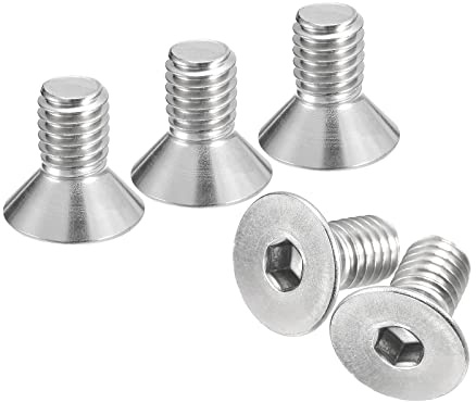 sourcing map 3/8-16x3/4 Flat Countersunk Head Socket Cap Screws, 10Pcs 304 Stainless Steel Hex Socket Flat Head Screws, Full Thread, Countersunk Bolts