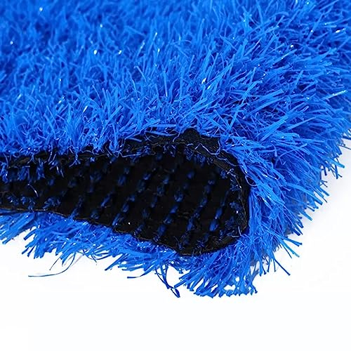 LOOQS Kunstrasen – Blau, mit Abflusslöchern, einfache Installation, vielseitig einsetzbarer Kunstrasen für drinnen und draußen (Size : 2x3cm)