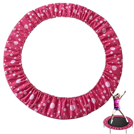 Trampolin Randabdeckung 96-120cm, Indoor Erwachsene Kinder Fitness Trampolin Umrandung, 800D Reißfest Oxford-Tuch Federabdeckung, 100% UV-beständig Trampolin Zubehör Ersatzteile,Pink 2,101cm(40inch)