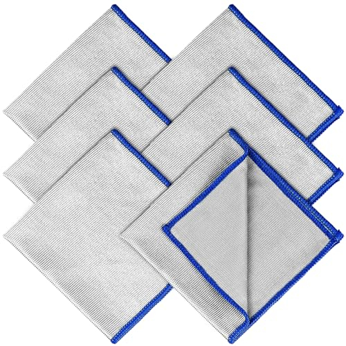 Ekedalen Microfiber Cleaning Cloth, Glass Window Mirror Cloth for Streak Free Lint Free Magic Shiny Polishing Buffing, Dish Cloth for Washing Drying Home Kitchen Bathroom Car, Double Sided Tea Towel