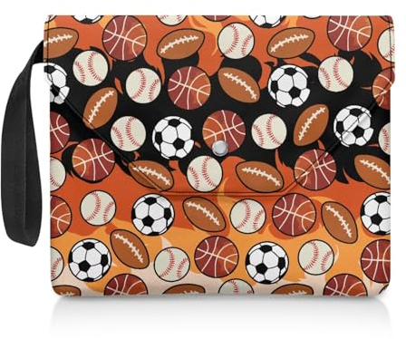 NETILGEN Buchhülle für Buchliebhaber, Buchhülle, Schutz, Taschenbuch, Geldbörse, Buchaufbewahrungstasche mit extra Tasche, Leseliebhaber, Geschenke, verschiedene Bälle
