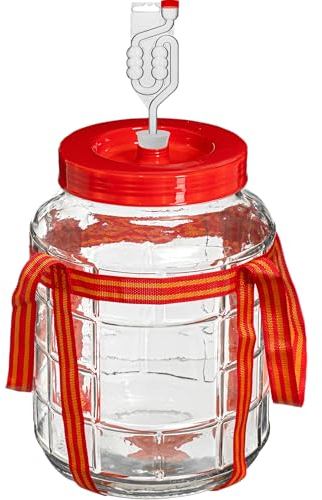 lilawelt24 15L Gärballon| Gärbehälter Weinballon Glasballon+Gäraufsatz für Wein Bier Maische|Vorratsglas für Gurken, Aufbewahrung, Aufbewahrungsglas Glasflasche Glasballon Glasgärballon Vergärung