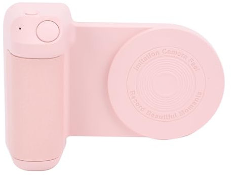 Magnetic Phone Selfie Grip, Cordless Charging Camera Handle Bluetooth Bracket, Portable Clip On Smartphones Remote Control Holder for Vlog Video Photo Shooting (Pink)