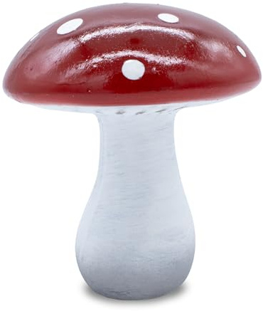 Spetebo XL Keramik Fliegenpilz farbig - 17 x 15 cm - Deko Pilz groß mit glasiertem Schirm - Tisch Aufsteller Herbst Dekofigur zum Hinstellen