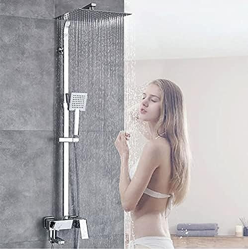 Luxus-Regendusche-Wasserhahn-Set, Einhand-Badewannen-Duschmischer, Schwenkbarer Auslauf, Edelstahl-Regenkopf-Duscharmatur, 8-Zoll-Duschkopf,12-Zoll-Duschkopf