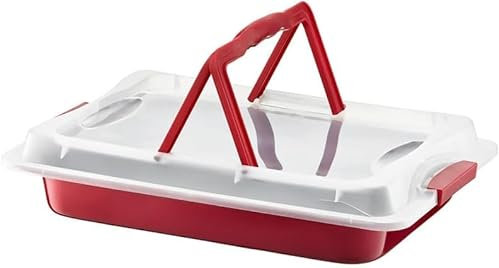 Wvu & Wvo Backblech mit Deckel 3 in 1 Kuchen Transportbox ideal zum Backen, Aufbewahren & Transportieren
