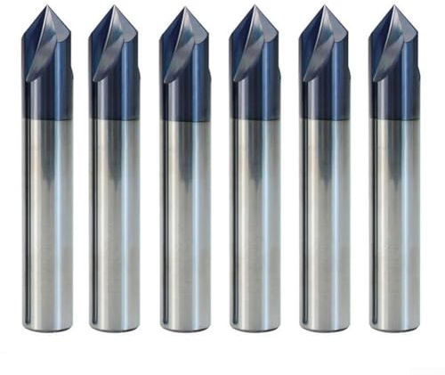 Carbide 90 Degree Chamfer End Mill, 3Flute Cutter for Steel and Aluminum (D3)