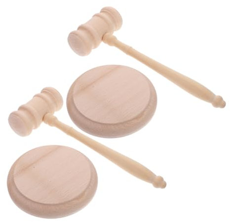 Lurrose Lawyer Judge Gavel Portable Auction Hammer Comfortable Grip Wood Gavel Sound Block for Office