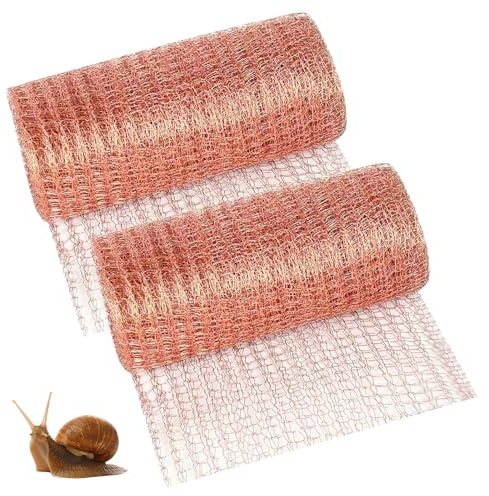 Lot De 2 Rouleau De Maille De Cuivre Contre Les Escargots, Clôture D'escargots, Filet en Cuivre, 12,7 Cm X 6 M, Filet en Cuivre Crypté, Filet en Cuivre Contre Les Escargots, Tressage en Cuivre pour