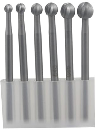 Luo ke 2.5mm - 5mm Round Ball Burr - 3/32'' Shank Sphere Shape Jewelry Setting Ball Burs for Lapidary Making (Pack of 6)