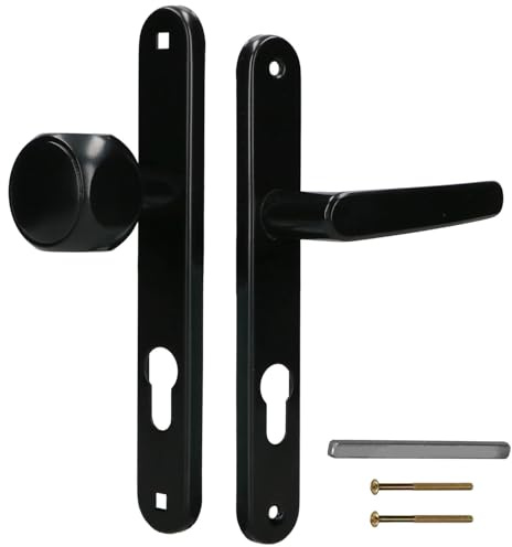 KOTARBAU® Drücker-Knauf 72 mm Türklinke Schwarz Türgriff PZ Langschild Garnitur Türknauf Drückergarnitur Zimmertür Türbeschlag Türbeschläge Innentüren Türdrücker Türdrückergarnitur Aluminiumeinsatz