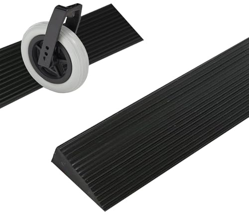 Gummiramp, övergångsstång, övergångsprofil, självhäftande, dörrtröskelramp, övergångsstång, ramp (svart, A)