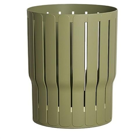 Cubo de Basura Vintage Hueco para Cocina, Redondo de plástico sin Tapa, 10 litros/2,6 galones, con Tapa Abierta, Ideal para Sala de Estar, Dormitorio, Oficina (Gris, Talla única)