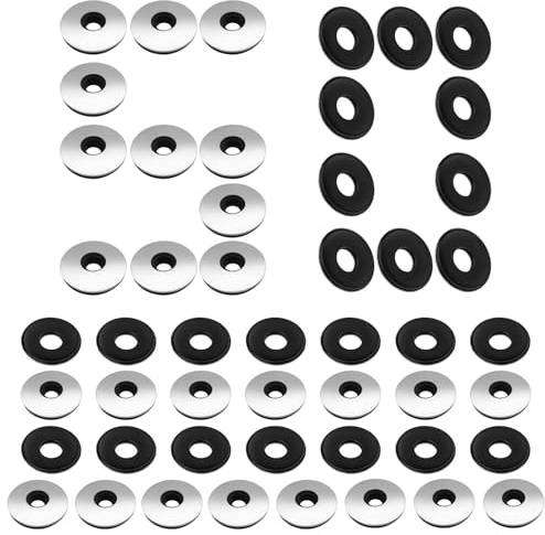 ENUTROF Dichtscheiben für Schrauben Unterlegscheiben mit Dichtung EPDM M10 | 50STK Dichtungsscheiben Dichtungsscheibe Wdelstahl Unterlegscheibe Gummi für Schrauben Spenglerschrauben (M10x25MM-50Stk)