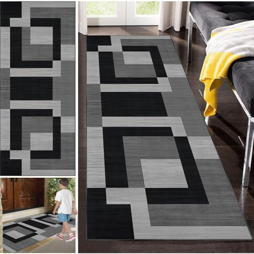 Fzamudng Alfombra de Pasillo Largo Alfombra de Cocina Lavable Alfombra Corredor Antideslizante Alfombras de Pasillo Modernas Alfombra de Área Larga para Pasillo Entrada Cocina Dormitorio 50 x 300 cm