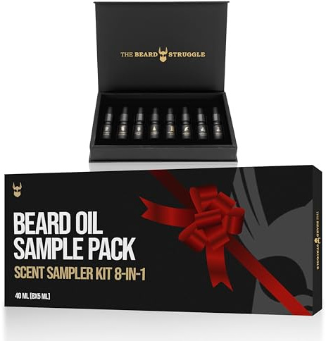 The Beard Struggle Bartöl Probierpaket 8-in-1 – Premium Bartöl Duft Set für Männer – Set mit 8 Proben à 5 ml