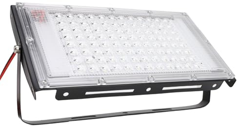 Qcwwy Tablero de Luz de Inundación LED de 100W Al Aire Libre IP66 Impermeable con Clamp/Holder de Cocodrilo para Acampar DC12V de Emergencia