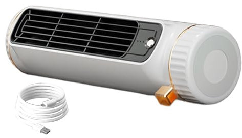 Mini aire acondicionado personal - Ventilador de refrigeración USB de 3 velocidades con cabezal de agitación automática | Escritorio portátil AC para dormitorio, oficina, coche, viaje | Refrigerador