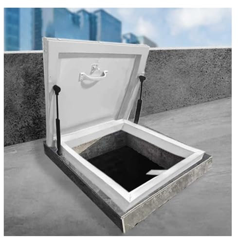 Dachluke aus verzinktem, pulverbeschichtetem Stahl, Deckmontage, Dachfenster, große Dachwartungslukenabdeckung, wasserdichte Schacht-/Kellerausgangsabdeckung for Flur, Dachboden, Garage(95x95cm/37.4x3