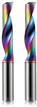 1 Flute End Mill With DLC Coated for Aluminium, 6mm Shank,25mm Cutting Length,50mm Total Length, Solid Tungsten Carbide Alloy Router Bits Milling Cutter (6x25mm,2 Pack)