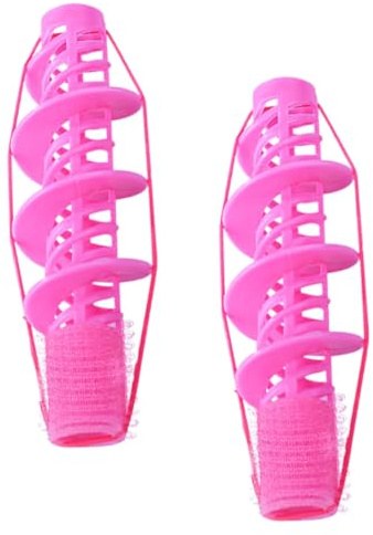 FOMIYES Bigodini Flessibili per Chioma da Donna, Set da 2 Pezzi, Arricciacapelli senza Calore, Rulli per Permanente per Chioma Corti, Strumento per Styling DIY a Casa, Colore Rosa