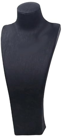 FashionCha Espositore per Collane, Manichino, Busto, Espositore per Gioielli, Organizer Verticale per Ciondoli, Protegge dai Graffi, Adatto per Regali, Nero, 18.5 Cm X 10 Cm X 40