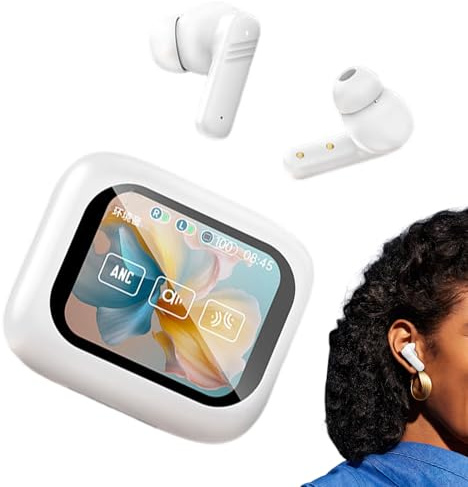 Luckxing Auricolari sportivi | Auricolari in-ear compatti senza fili | con controllo touch, custodia di ricarica, cancellazione del rumore, lunga durata | per ciclismo, pendolarismo, telefonia, studio