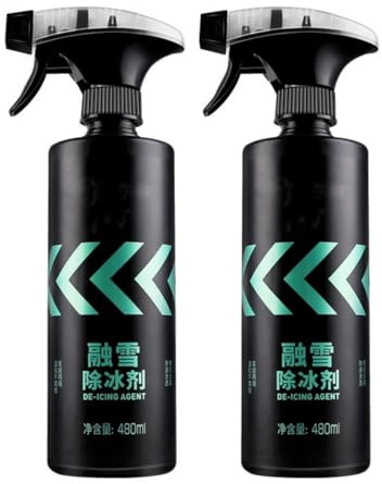 Drkicsy De-icer for Car Windshield, 480 ML De-Icing Agent Windshield De-icer Spray Snow for Windows, Fast Ice & Snow Melting Spray Winter Car Essentials (A- 2PCS)