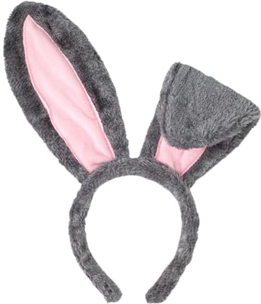 4 pièces Bandeau avec Oreilles de Lapin de Pâques Nœud et Queue en Peluche pour Adultes Filles Garçons, Accessoires de Déguisement pour Pâques Halloween Cosplay Anniversaire Spectacle Scolaire