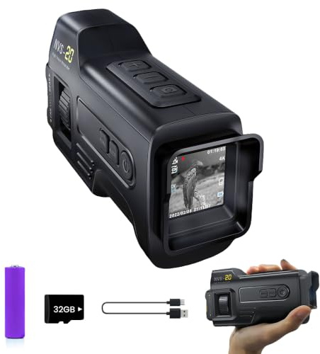 NVS-20 4K 36MP Nachtsichtgerät für Erwachsene, 6X Zoom Nachtsicht Monokular mit 7 Stufen 850nm IR, Herausnehmbarem 18650 Akku, 32GB TF Karte, Nachtsichtgeräte für Jagd Vogelbeobachtung Camping