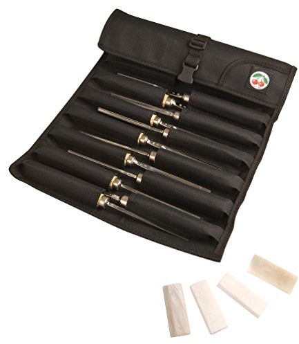 KIRSCHEN Werkzeuge 3160000 | 12-teiliger Bildhauerbeitelsatz in Mikrofaserrolltasche