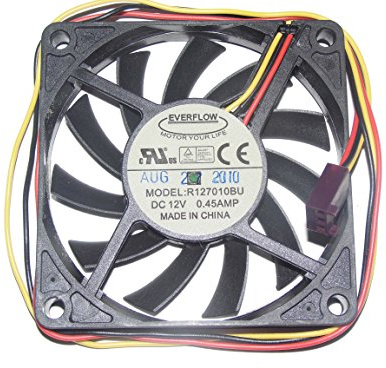zyvpee EVERFLOW 7010 R127010BU - Ventilador de refrigeración de 3 cables, 12 V, 0,45 A