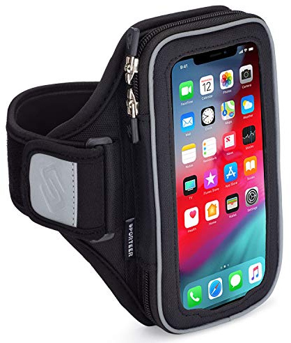 Sporteer Velocity V8 Running Armband - Fits Large Cases - Slim No-Bounce Holder for iPhone 17/16/15 Pro Max & Plus, Galaxy S26+/S25+, Pixel 10 Pro XL - Large-Format Modular Fitness Case