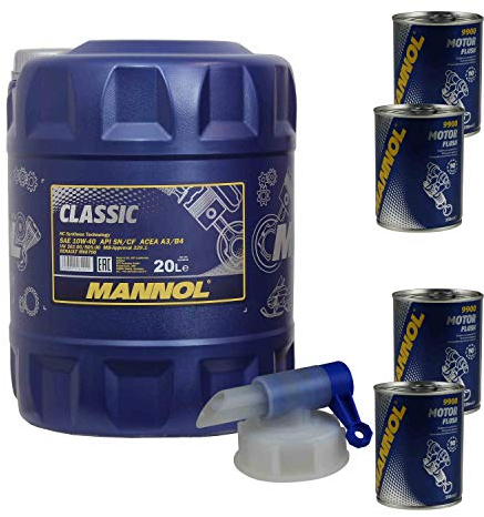 20L Motoröl MANNOL Classic 10W-40 4x MANNOL Motor Flush ADDITIV