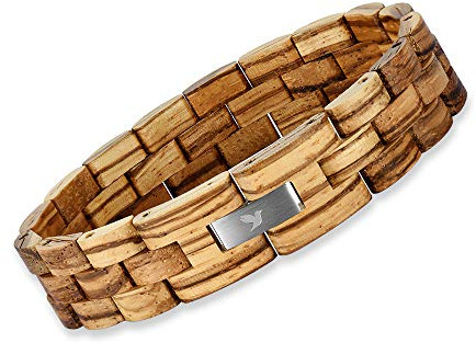 Woodstar (ZEBRA Bracciale in Legno, Gioielli Moda Uomo Donna Unisex, Braccialetto Regolabile B19-011